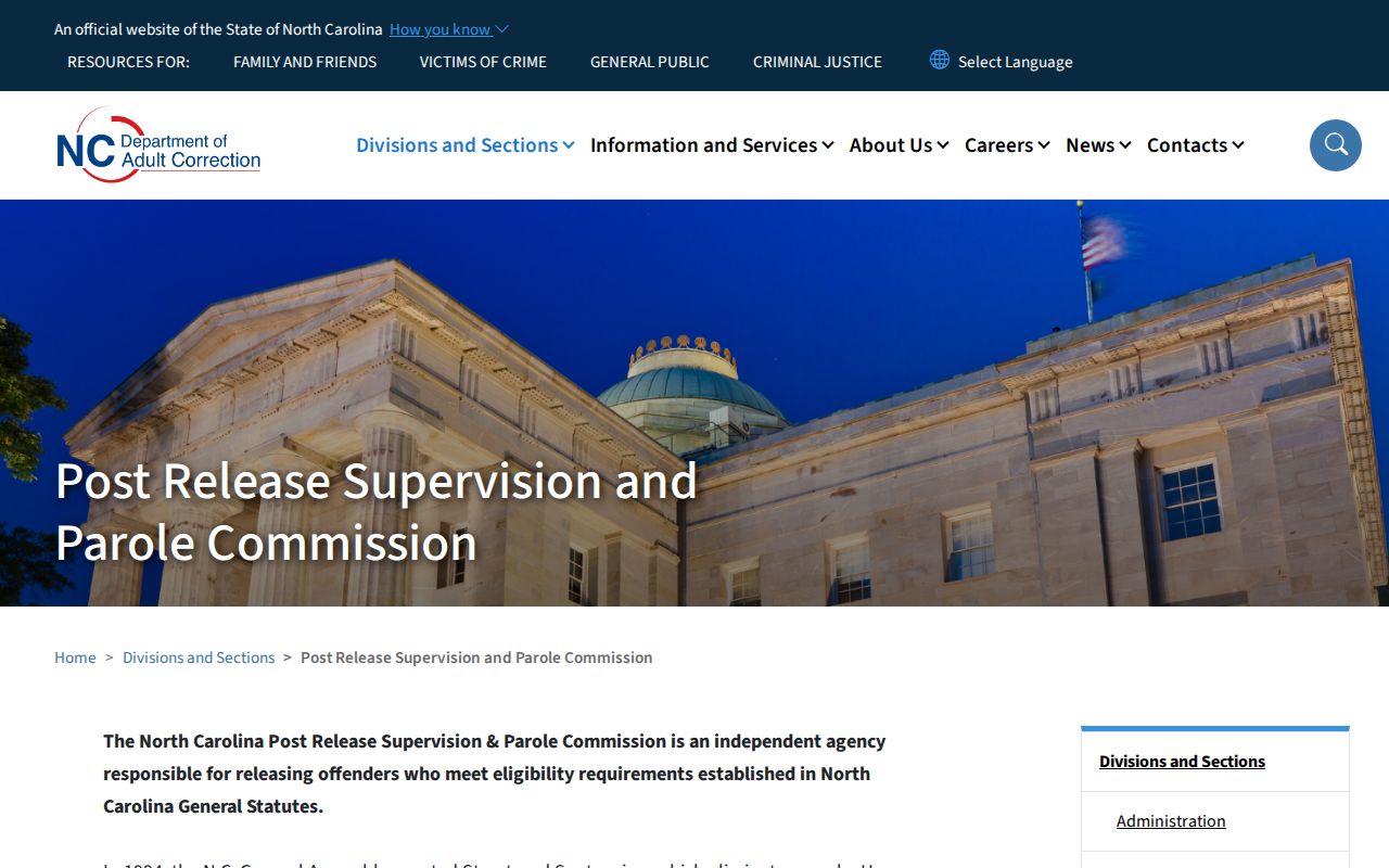 North Carolina Commission rules for Yancey County parole records