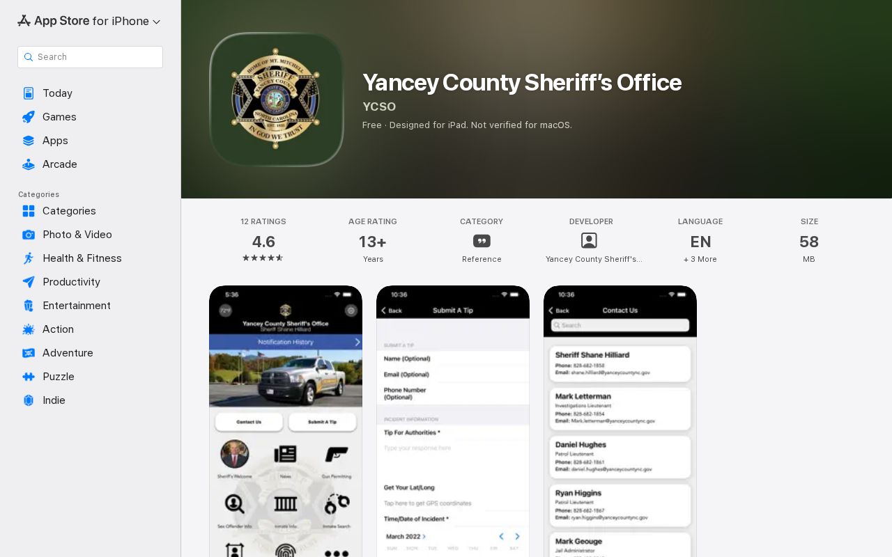 Yancey County released inmate mugshots in the official iOS app