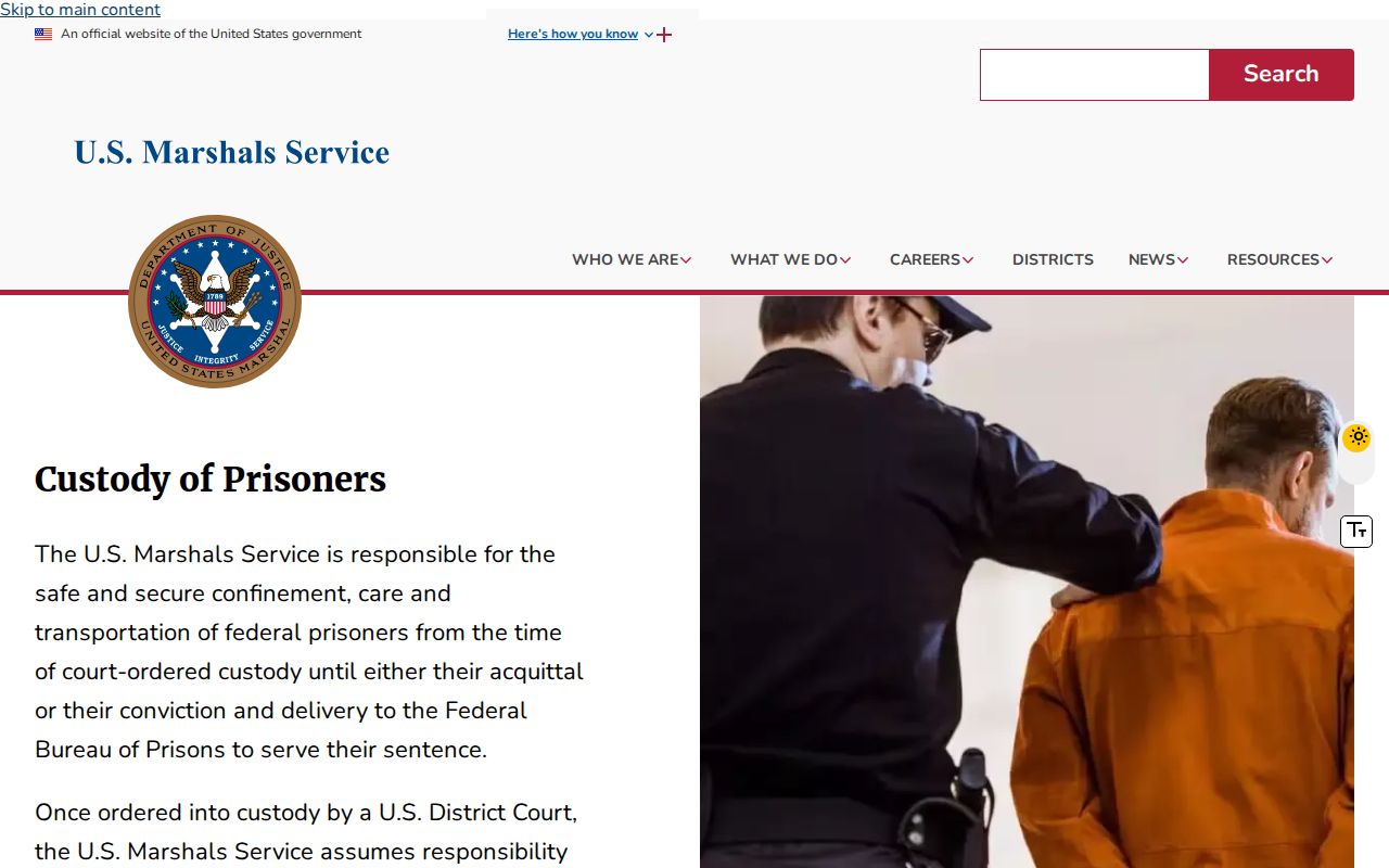 U.S. Marshals prisoner custody and release path for a Yancey-connected federal case